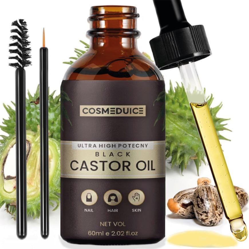 COSMEDUICE Jamaican Black Castor Oil - Castor Oil for Hair Growth - Organic Cold Pressed Glass Bottle (2.02 fl. oz)