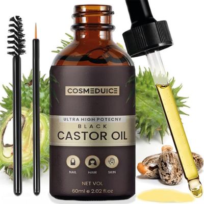 COSMEDUICE Jamaican Black Castor Oil - Castor Oil for Hair Growth - Organic Cold Pressed Glass Bottle (2.02 fl. oz)