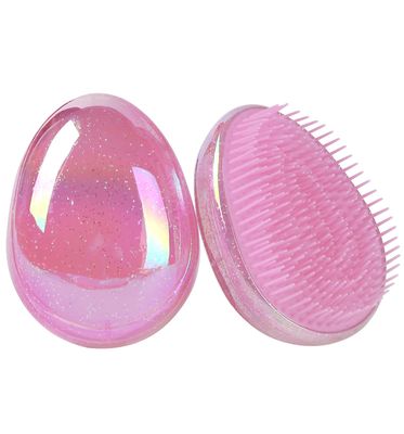 Hair Brush, Detangling Brush Portable Travel, Glitter Egg Shape Anti Static Knots, Air Cushion Massage Detangler Brush for Adults Kids Curly Long Thick Dry Wet Frizzy Damaged Hair