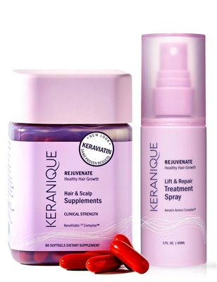 Keranique Hair Growth System - KeraViatin Vitamins with Biotin, Vitamin B, and Curcumin, Lift and Repair Treatment Spray for Instant Volume, 30 Days Supply