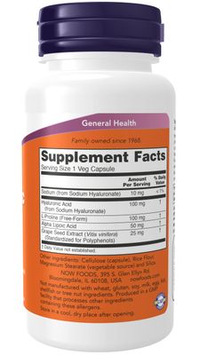 Hyaluronic Acid 100mg 60 VegiCaps (Pack of 2)