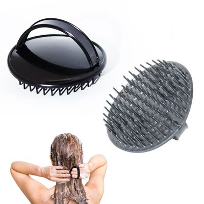 2pcs Scalp Massager Shampoo Brush for Dandruff Removal and Hair Growth, Shower Washing Hair Scrub Brush Tool for Women Men Pet (Black Grey)