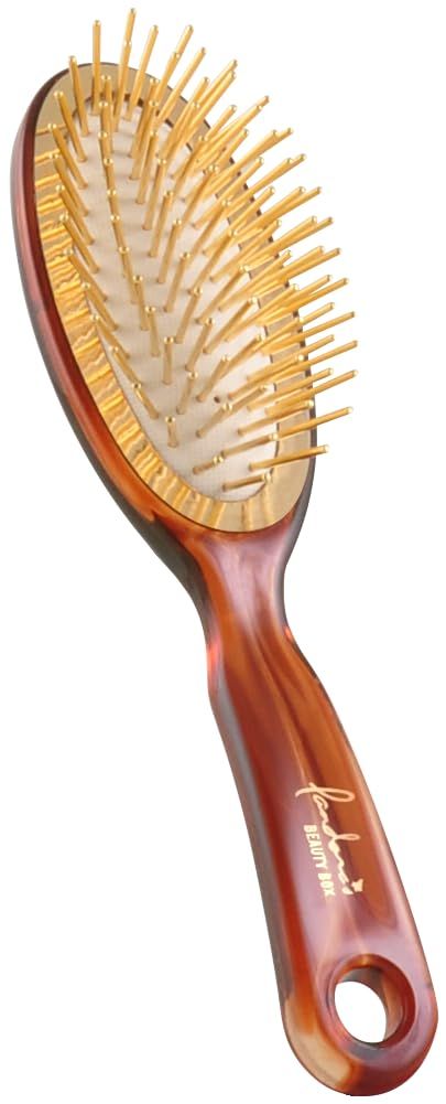 Pandora&#39;s Beauty Box The Golden BrushMassage BrushHair BrushScalp CareGoldScalp Massage BrushRelax (Large, 22.5cm)