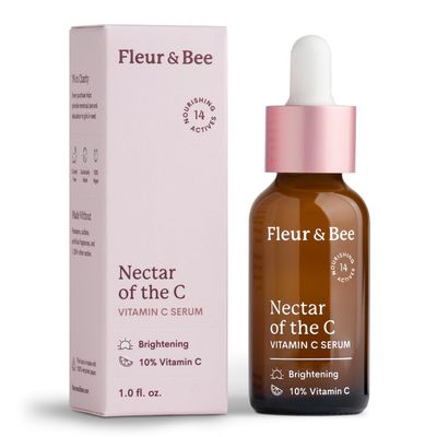 Vitamin C Serum for Face - 10 Vitamin C with Hyaluronic Acid, Vitamin E - Vegan Clean - Anti Aging, Reduce Appearance of Wrinkles, Dark Age Spots, Lines - Nectar of the C by Fleur Bee (1 Fl Oz)