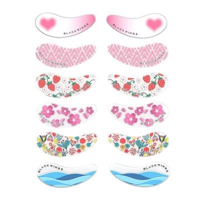Blackwings 6 Pairs Strong Adhesive Silicone Under Eye Patches, Unique Mix Design for Dark Circles Puffiness Relief, Reusable Cooling Gel Eye Mask for Women, DayNight Skincare Essentials