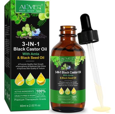 Generic 3in1 Jamaican Black Castor Oil With Pure Amla and Black Seed Oil:Multi-Tasking Oil for Hair Growth, Nourishment, and Relaxation