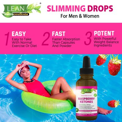 Weight Loss Keto Raspberry Ketone Drops, Appetite Suppressant Fat Burner Diet Energy Supplement Metabolism Booster That Work for Belly for Men and Women, Slim Faster Than Gummy Pill Capsule Tea, 60 ml