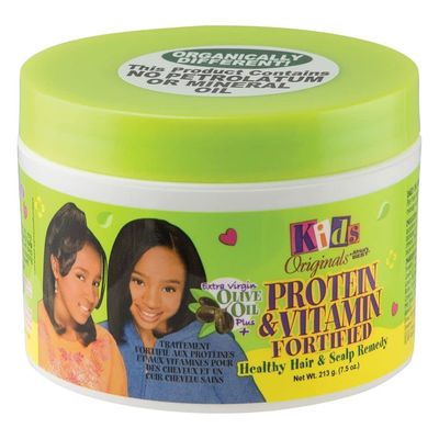 Originals by Africa&#39;s Best Kids Protein Vitamin Fortified Healthy Hair Scalp Remedy, With Extra Virgin Olive Oil, Mineral Oil Petrolatum Free, 7.5oz Jar