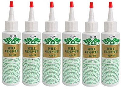 WILD GROWTH HAIR OIL 4 oz Bottle (Special 6 PACK) DetanglerExtender! With Olive oil, Jojoba oil, Coconut oil more!