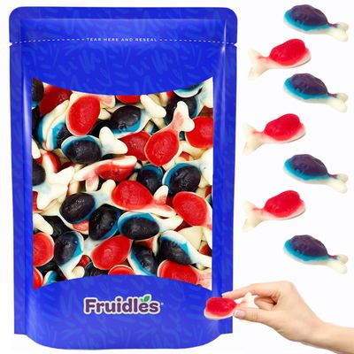 Fruidles Assorted Gummy Whales Candy, Delicious Fruit Flavors Gummies (Half-Pound)
