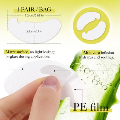 LASHVIEW 100 Pairs Under Eye Pads Eyelash Extension 100 Natural Hydrogel Patch Lash Gel Pad for Extensions supplies Beauty Eyelash Extension Tools