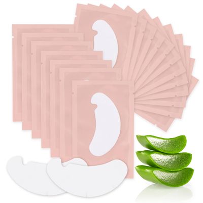 LASHVIEW 100 Pairs Under Eye Pads Eyelash Extension 100 Natural Hydrogel Patch Lash Gel Pad for Extensions supplies Beauty Eyelash Extension Tools