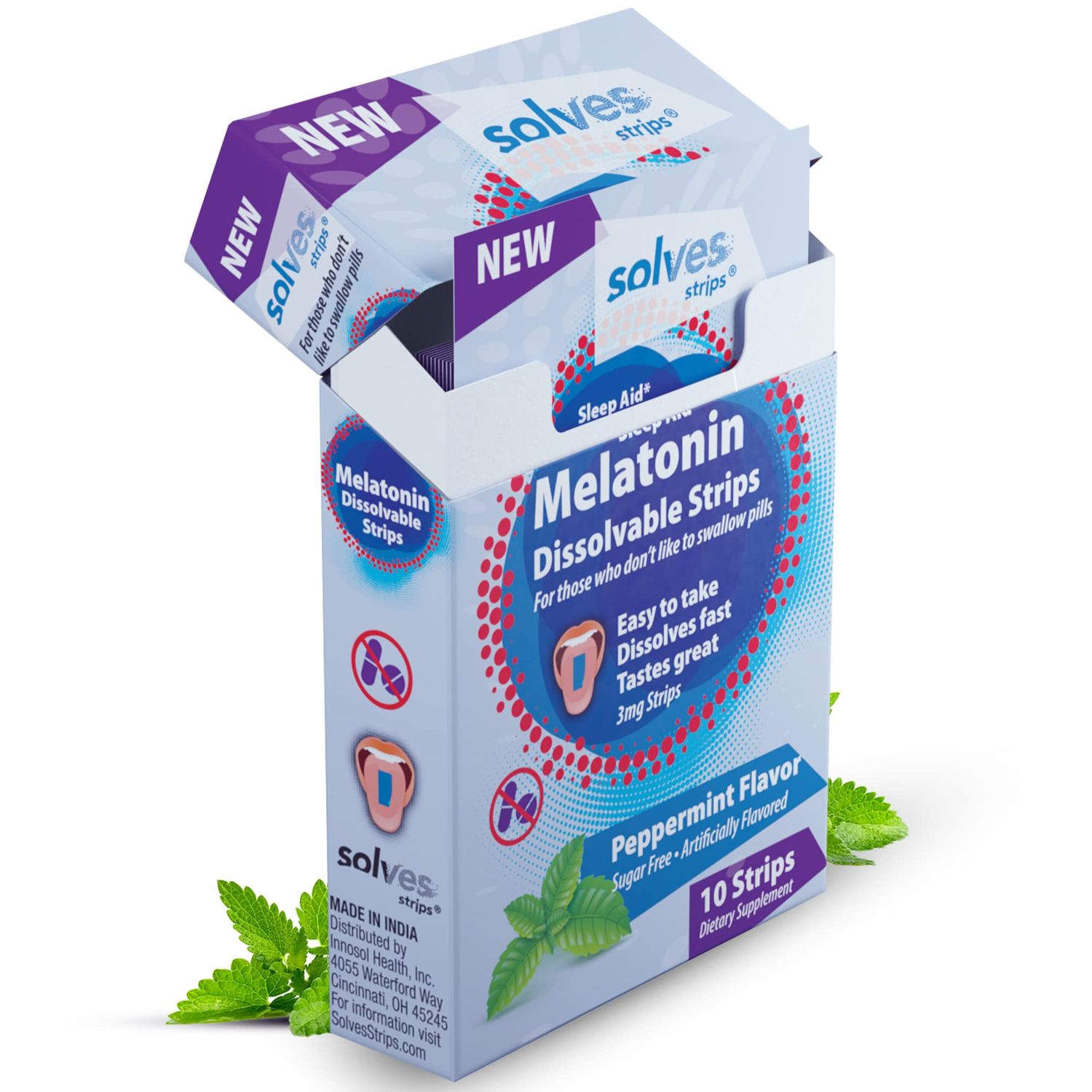 Generic Melatonin Sleep Aid Dissolvable Solves Strips