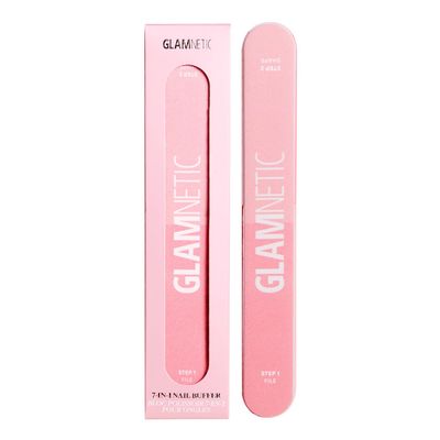 Glamnetic 7-in-1 Nail Buffer All-in-One, 7 Step Nail Buffing Block for Filing, Shaping, Smoothing Polishing Lightweight Easy to Use EVA Sandpaper Nail File Buffer