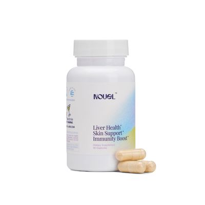 Nouel Skin Liver Immunity Support Recovery Supplement for Drinking Milk Thistle, NAC, Hyaluronic Acid, CoQ10, Biotin, Antioxidants 40 Capsules