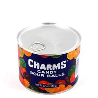 Charms Sour Balls, 12oz Resealable Can (Pack of 1), The Hampton Candy Company
