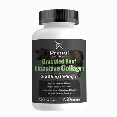 Primal Being Grassfed Beef Cartilage Collagen (Type I-V XI)- Supports Hair, Skin, Nails, Joint Health, Immunity, Digestion, Post Exercise Recovery - 120 Capsules, 3000 mg per Serving