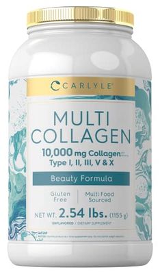 Carlyle Multi Collagen Peptides Powder 40 oz 10000 mg Type I, II, III, V X Collagen Peptides Supplement with Protein Multi Food Sourced Collagen Gluten Free