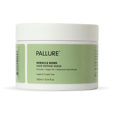 Pallure Miracle Bond Mask To Support Thicker, Voluminous, Fuller Looking Hair, Infused with Hyaluronic Acid, Biotin, Avocado and Argan Oil, 8.45 Fl Oz