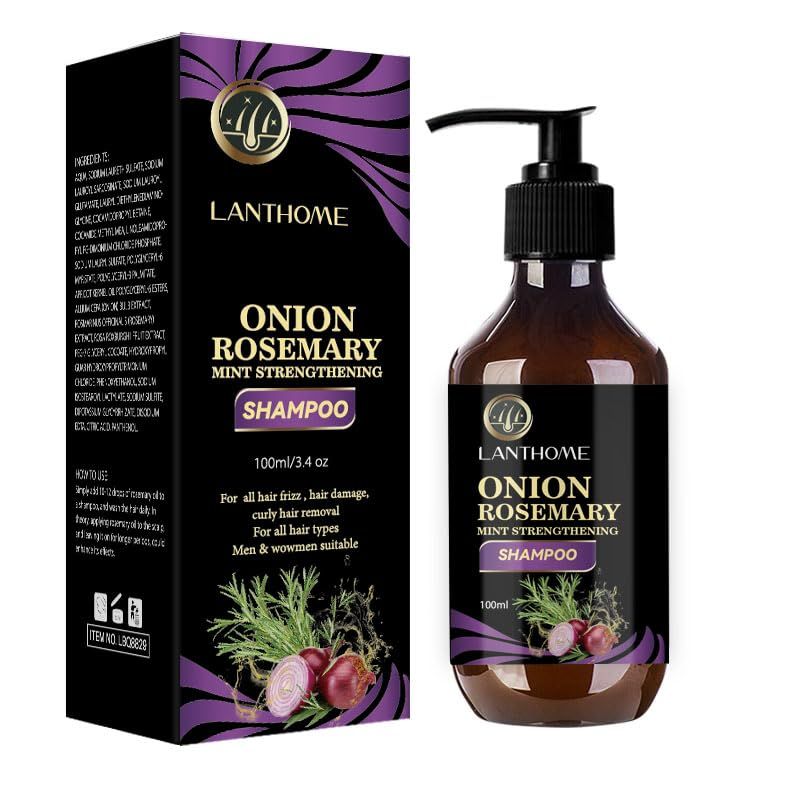 Organic Hair Growth Shampoo Enriched with Onion Oil , Rosemary and Black Seed Oil that Control Hair Loss (D)