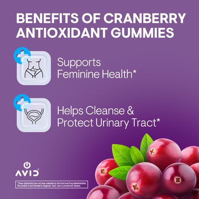 Playboy - Feminine Health Cranberry Antioxidant Gummies for Women (60 Count - Cranberry) Antioxidant Rich to Cleanse Protect Urinary Tract Health, Vaginal Odor and Ph Balance - Non GMO, Vegan Gummy