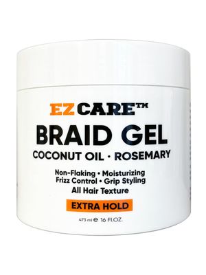 EZCARE Braid Gel Coconut OilRosemaryNon-FlakingMoisturizingFrizz ControlGrip StylingAll Hair TextureExtra Hold (16 oz.)