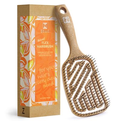 Zollo Flexible Hair Brush - for Women, Men, Kids; Detangle Wet or Dry Hair, Pain-Free! Suitable for All Hair Types