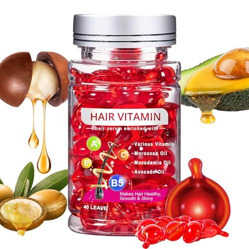 podafu No Rinse Hair Treatment Serum, Hair Vitamin Serum Oil Capsules, Enriched with Vitamin A C E B5, Moroccan Avocado Oil for Hair Repair, Moisturizing, Conditioner for Women Men