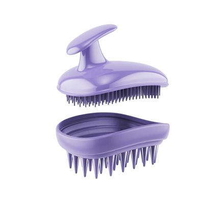 2-in-1 Scalp Massager Shampoo Brush,Scalp Scrubber, Exfoliator Brush for Removing Dandruff Hair Growth,Detangling Scrubber for Wet or Dry Hair - for All Hair Types(Purple)