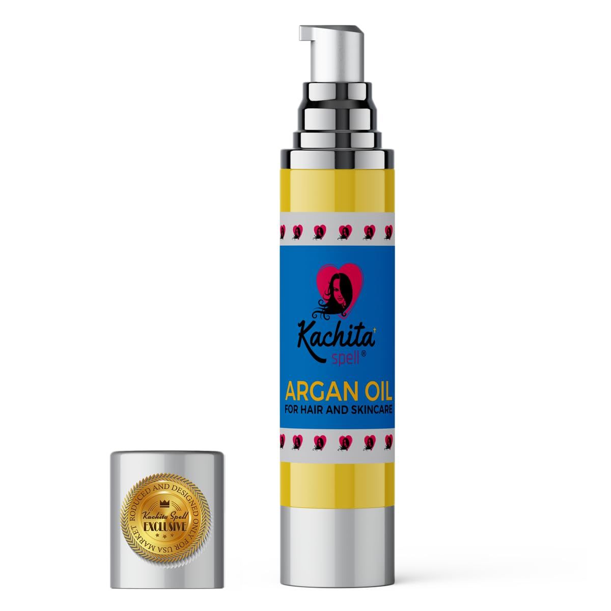 Kachita Spell Moroccan Argan Oil for Hair and Skin Premium Grade 100 Pure Moisturizer for Dry Damaged Skin, Hair, Face, Body, Scalp Nails.
