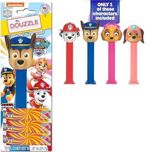 DOUzzle Kosher Pez Candy Paw Patrol Dispenser 3 Assorted Fruit Refills (Pack of 1) Gluten Free, Kosher Parve, USA Made