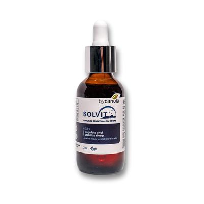 BY CARIOLA Solvit - Promotes Restful Sleep and Peaceful Nights - Relax and Calm Mind - Melatonin - Passion Flower - Valerian Root - Chamomile - Oil Drops 2 oz