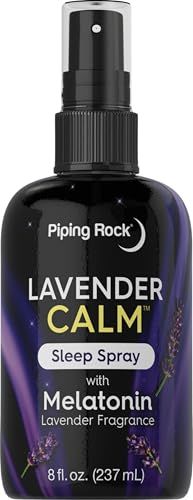 Piping Rock Melatonin Sleep Spray 8 fl oz with Melatonin Lavender Pillow, Room Body Nighttime Spray