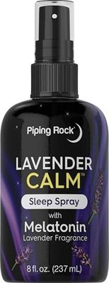 Piping Rock Melatonin Sleep Spray 8 fl oz with Melatonin Lavender Pillow, Room Body Nighttime Spray