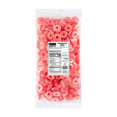 Kervan Candy Bebeto Watermelon Rings - Fruity, Soft, Sweet Sour Gummy Candy Bulk for Kids, Gift Snacks and Parties - Watermelon Ring Gummies Big Party Size Bag (5 lbs)