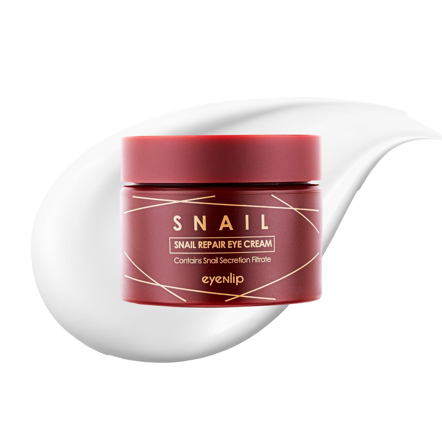 eyeNlip Snail Repair Eye Cream 1.69 fl oz - Hydrating Eye Treatment with Snail Mucin and Niacinamide for Fine Lines, Puffy Eyes, and Dark Circles - Korean Skincare for a Smoother, Radiant Look