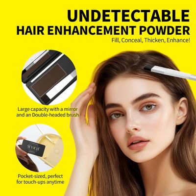 SEVICH Root Touch up, Hairline Powder with Brush, Instantly Conceals Hair Loss, Thinning Gray Hair Shadow Toppers for Women Men, 48H Makeup Lasting, 8g Large Capacity Black