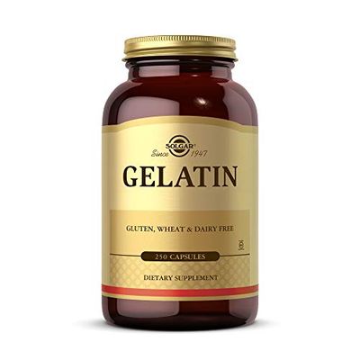 Solgar Gelatin 1680 mg, 250 Capsules - Natural Gelatin - Supports Bone, Joint Skin Health - Gluten Free, Dairy Free - 83 Servings, Unflavored, Standard Packaging