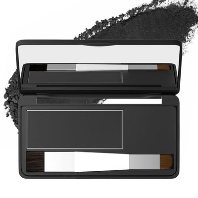 SEVICH Root Touch up, Hairline Powder with Brush, Instantly Conceals Hair Loss, Thinning Gray Hair Shadow Toppers for Women Men, 48H Makeup Lasting, 8g Large Capacity Black