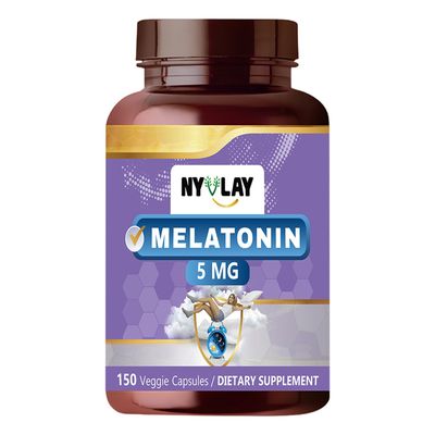 NYVLAY Melatonin 5 MG 150 Capsules Dietary Supplement Extra Strength Natural Formulation Support Strength Energy