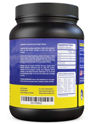 Zen Principle Grass-Fed Collagen Peptides 1.5 lb. Anti-Aging Hydrolyzed Protein Powder for Healthy Hair, Skin, Joints Nails. Paleo and Keto Friendly, GMO and Gluten Free, Pasture-Raised Bovine.
