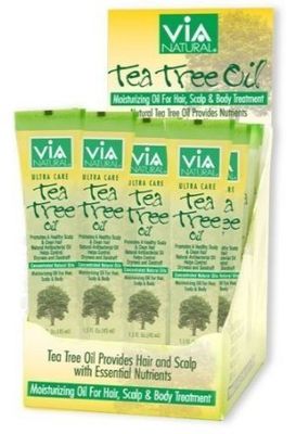 Lot of 12 Tubes (One Dozen) Via Tea Tree Oil Moisturizing Oil for Hair Scalp Body 1.5 fl oz each