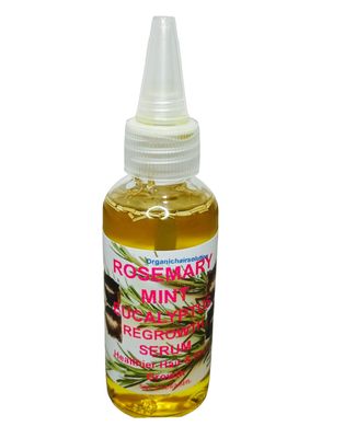 Organic Hair Solution Rosemary Mint Eucalyptus Solution for Thicker, Longer Fuller Hair - Nourishing Oil for Split Ends, Dry Scalp, and All Hair Types - 2 fl oz