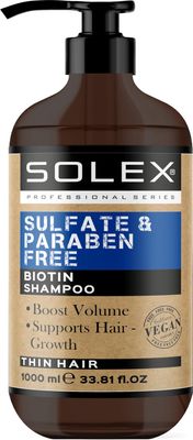 SOLEX Biotin Oil Shampoo for Hair Growth - Sulfate Paraben Free - Volumizing Shampoo for Hair Loss - Treatment for Men Women - Thickening Volumizing Products, (1 pack x 33.8 Fl Oz. 1000 mL)