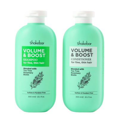 Shakebar Biotin and Tea Tree Oil Shampoo Set - Rosemary Conditioner, Hair Thickening for All Types, Refreshes Scalp, Sulfate Paraben Free