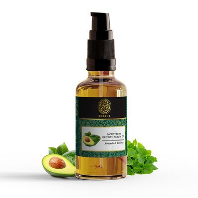 Buddha Natural Moustache Growth Serum - (25 ml, 0.9 Oz) - 100 Ayurvedic Ayush Ministry - For Thicker, Shiny Moustache - Moustache Serum