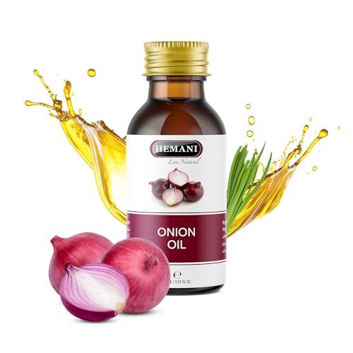 HEMANI Onion Oil Zayt al-baal Allium cepa - 30ml 100 Pure Natural, Plant-Based Hair Scalp Care Nourishes Moisturizes for Healthy-Looking Hair Scalp Softens, Conditions Protects