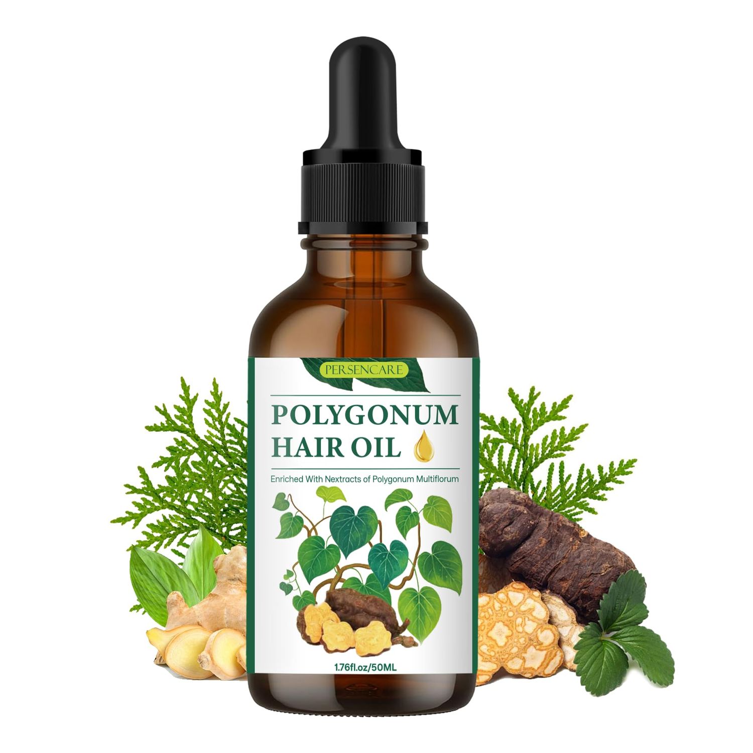 VAEYAE Natural Polygonum Multiflorum Hair Essential Oil, Nourish the Scalp Strengthen Hair Roots, Usma Grass Promote Hair Growth, He Shou Wu For Man and Woman Hair Loss, Make Hair Smoother Shinier