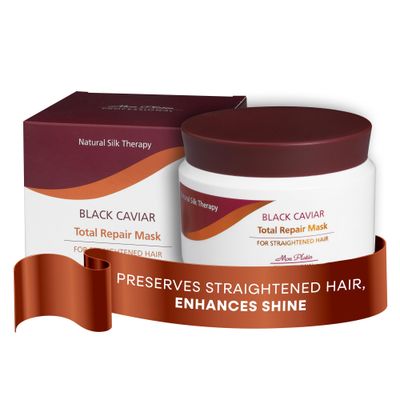 Mon Platin Professional Hair Conditioning Mask, Black Caviar Total Repair, 500ML, For Straightened Hair, Intensive Recovery, Deep Conditioning, SLSSalt Free