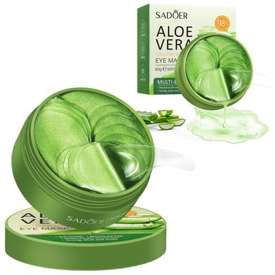 Under Eye Patches for Puffy Eyes and Dark Circles - 60 PCS Aloe Vera Under Eye Mask with Pure Natural Extracts to Combat Puffiness, Fine Lines, Wrinkles, and Bags